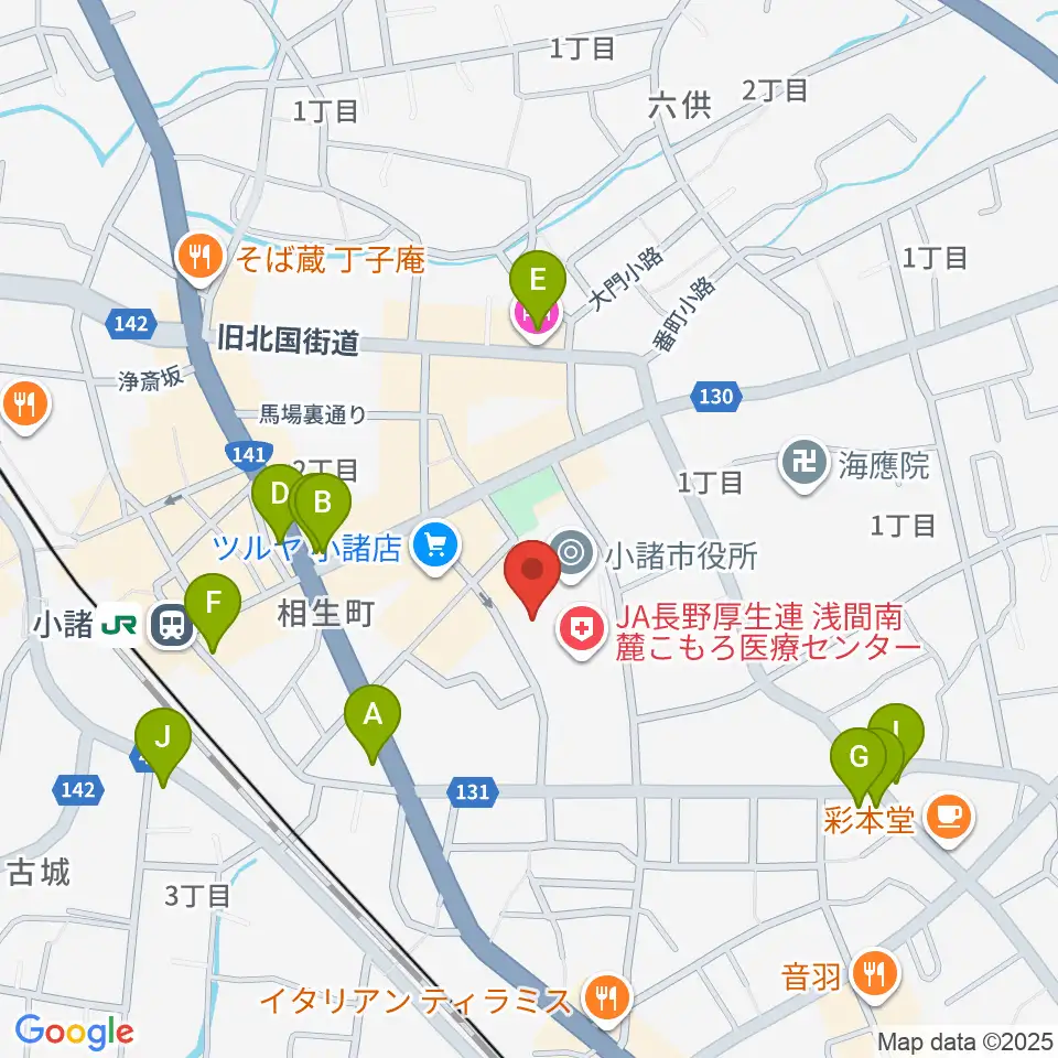 小諸市市民交流センター周辺のホテル一覧地図