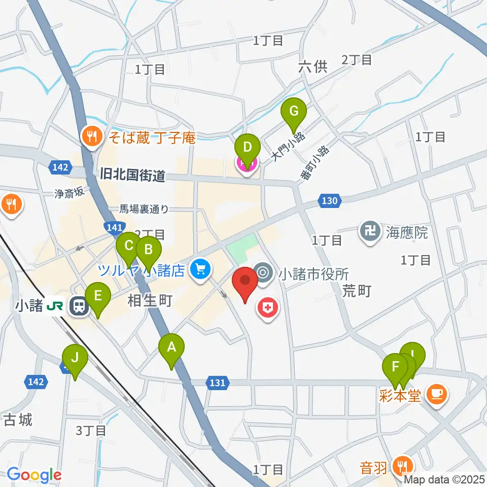 小諸市市民交流センター周辺のホテル一覧地図