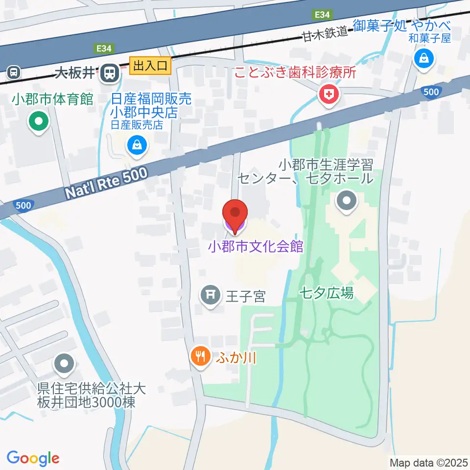 小郡市文化会館周辺のホテル一覧地図
