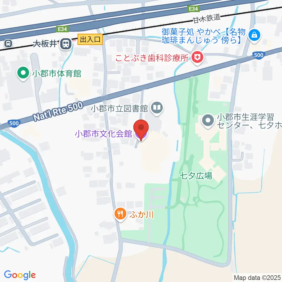 小郡市文化会館周辺のホテル一覧地図