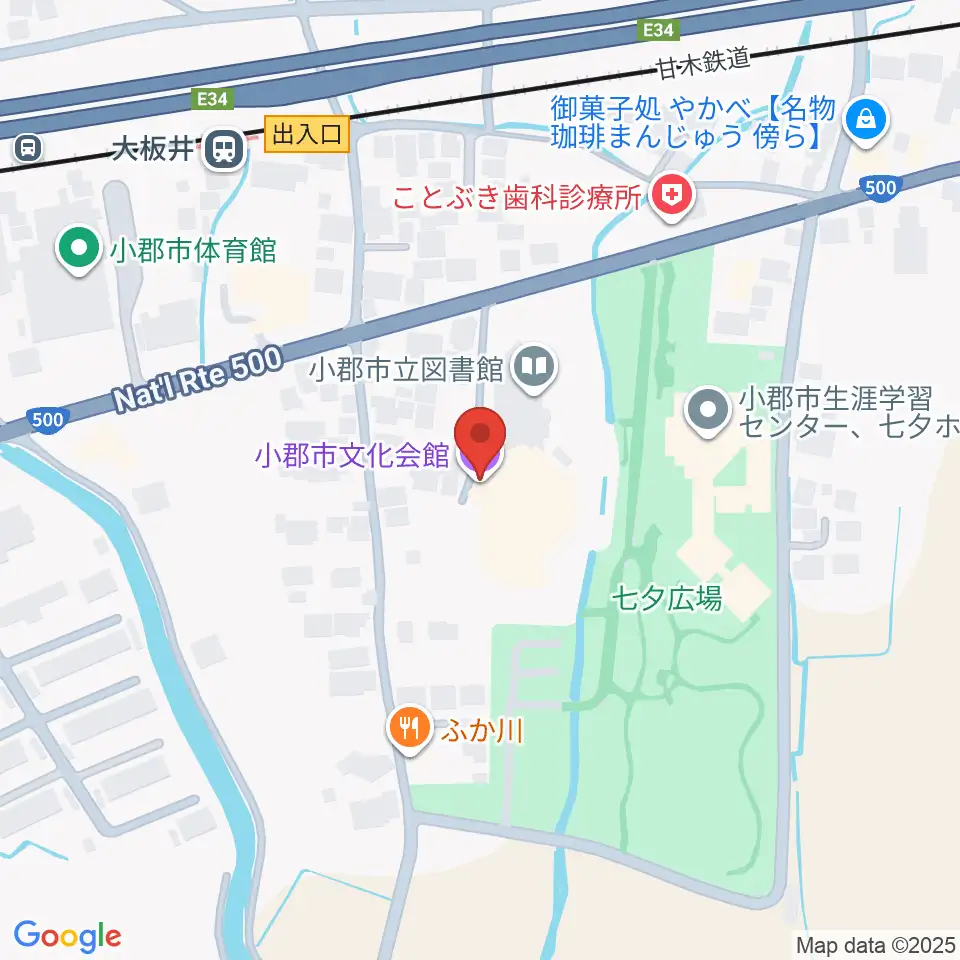 小郡市文化会館周辺のホテル一覧地図