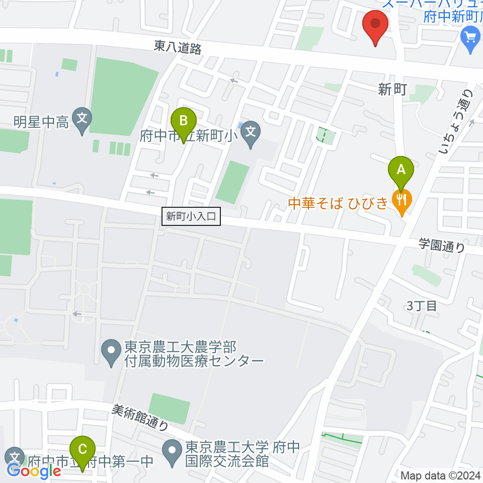 府中スタジオパステル周辺のホテル一覧地図