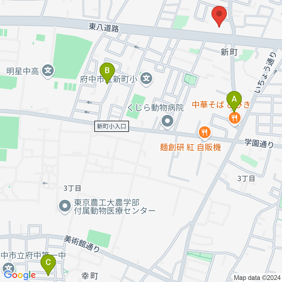 府中スタジオパステル周辺のホテル一覧地図