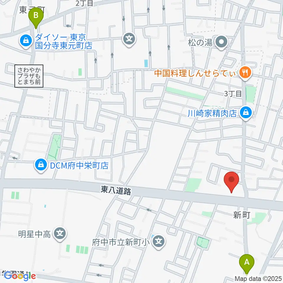 府中スタジオパステル周辺のホテル一覧地図