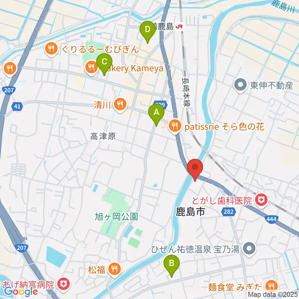鹿島市生涯学習センター・エイブル周辺のホテル一覧地図