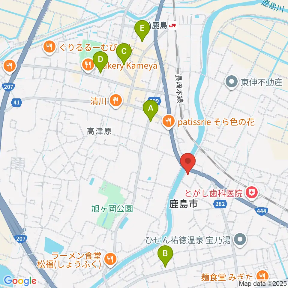 鹿島市生涯学習センター・エイブル周辺のホテル一覧地図