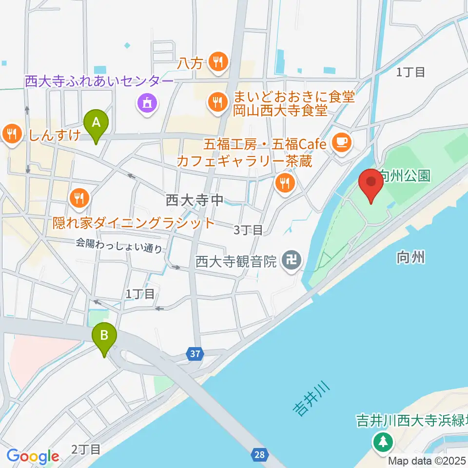 岡山市立西大寺公民館周辺のホテル一覧地図