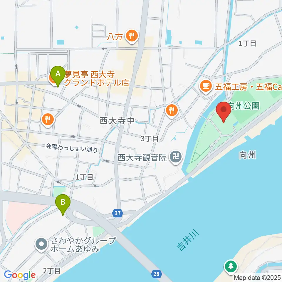 岡山市立西大寺公民館周辺のホテル一覧地図