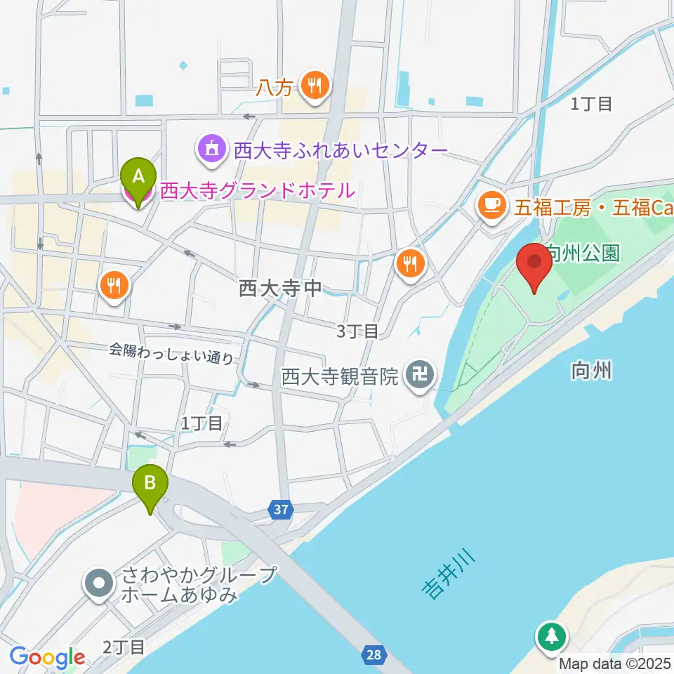 岡山市立西大寺公民館周辺のホテル一覧地図