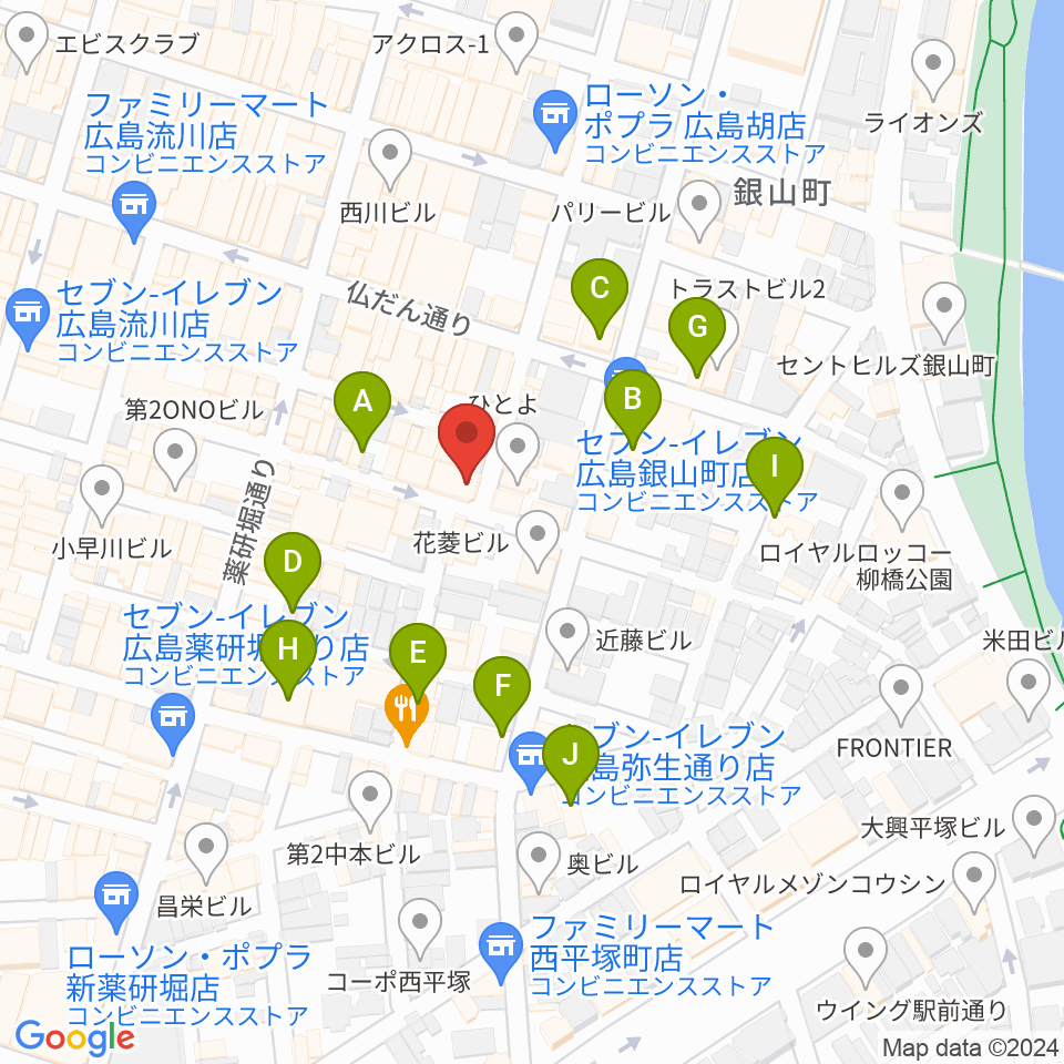 広島CONQUEST周辺のホテル一覧地図