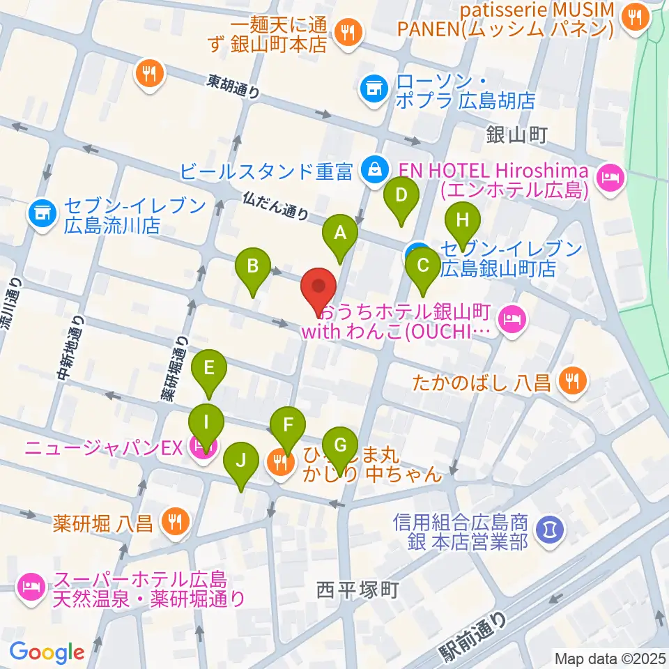 広島CONQUEST周辺のホテル一覧地図