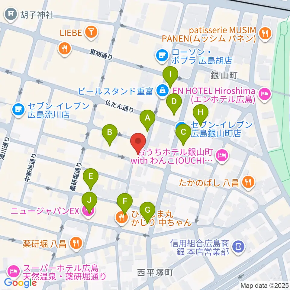 広島CONQUEST周辺のホテル一覧地図