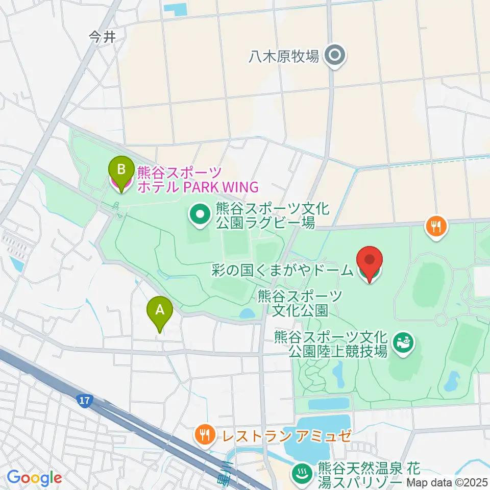 彩の国くまがやドーム周辺のホテル一覧地図