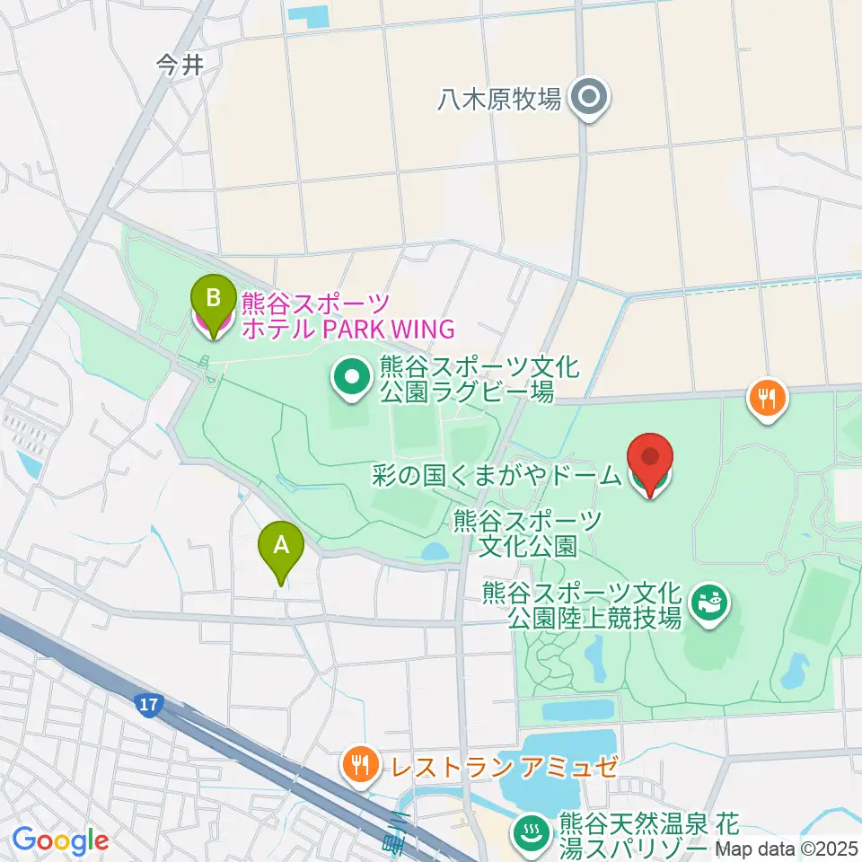 彩の国くまがやドーム周辺のホテル一覧地図