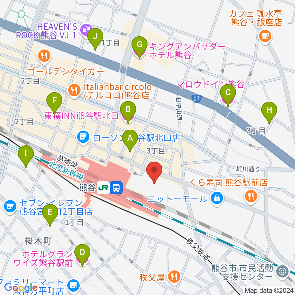 シネティアラ21周辺のホテル一覧地図