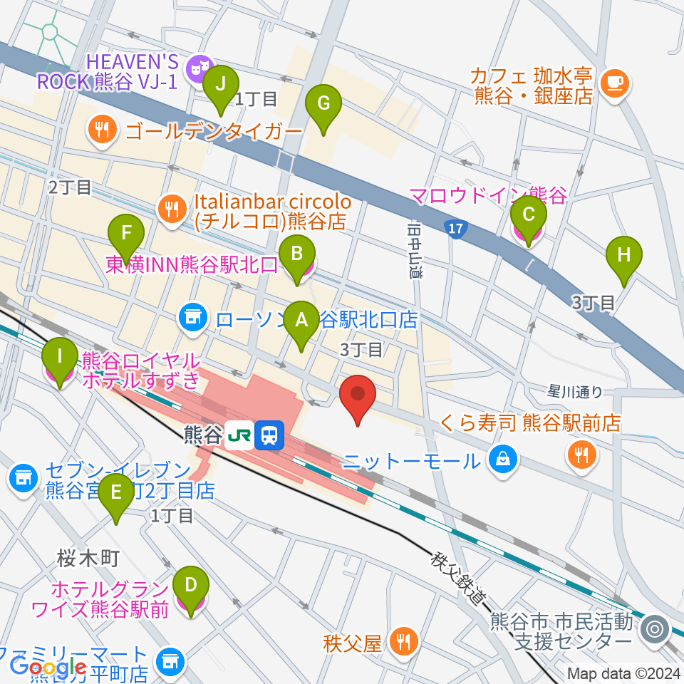 シネティアラ21周辺のホテル一覧地図