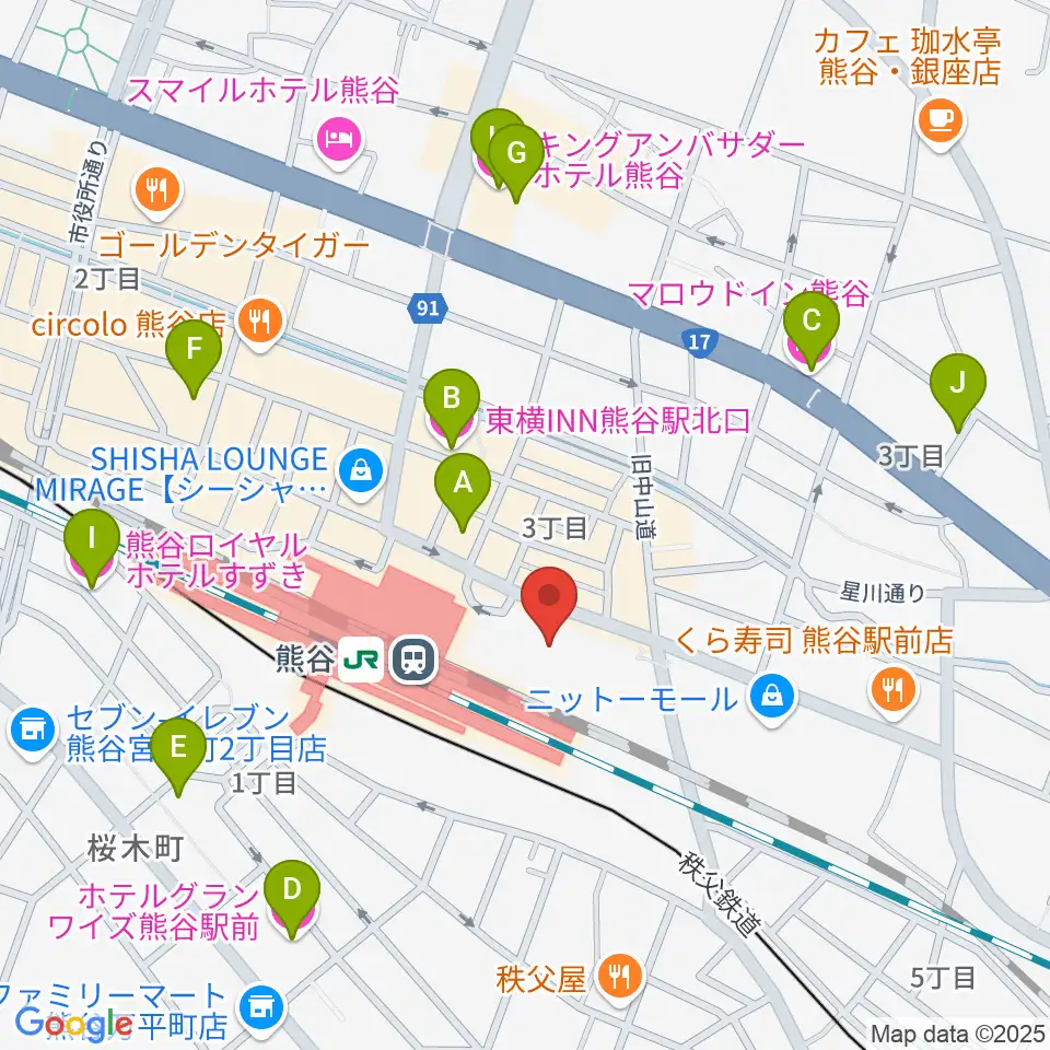 シネティアラ21周辺のホテル一覧地図