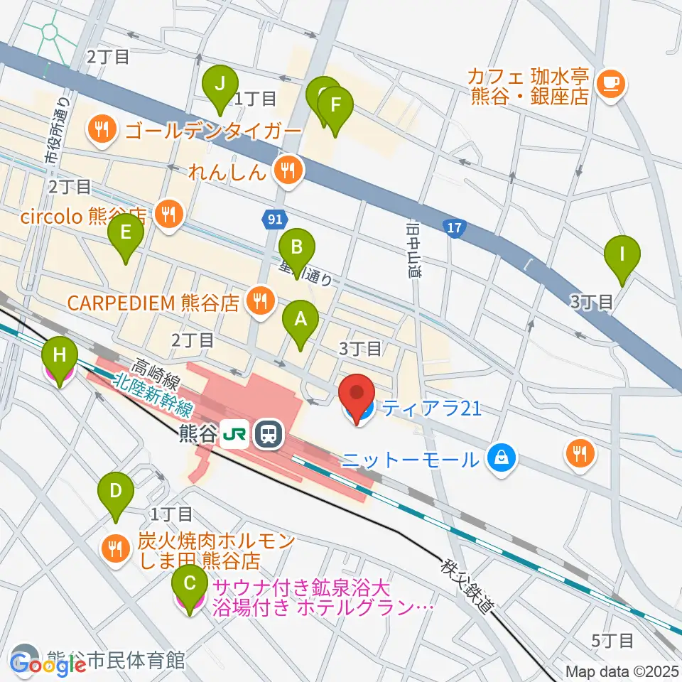 シネティアラ21周辺のホテル一覧地図