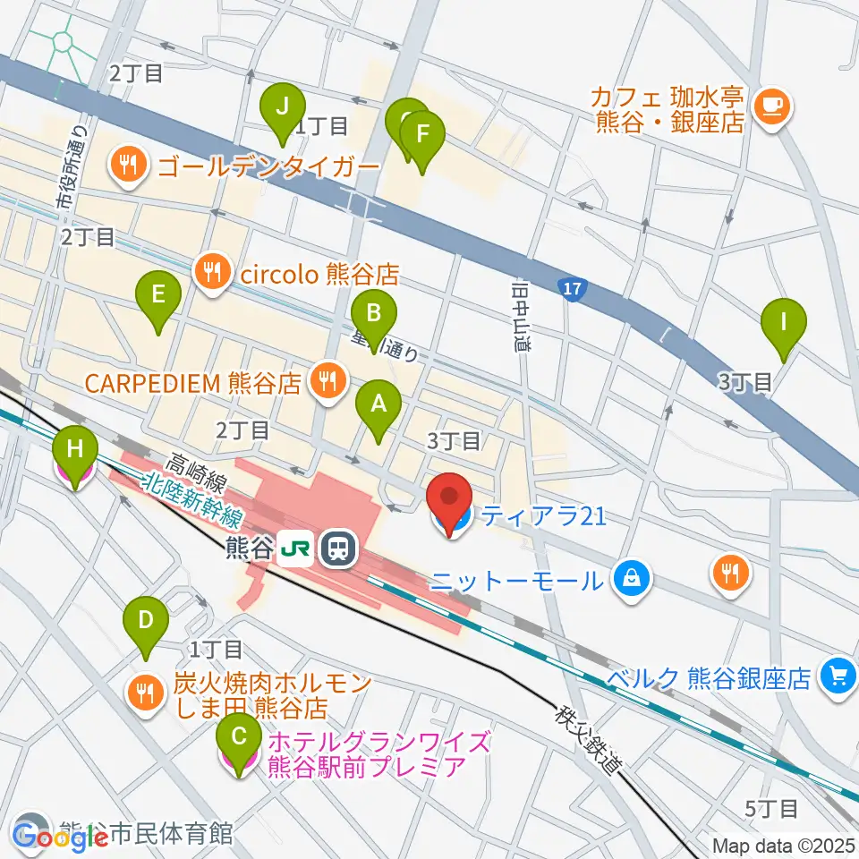 シネティアラ21周辺のホテル一覧地図