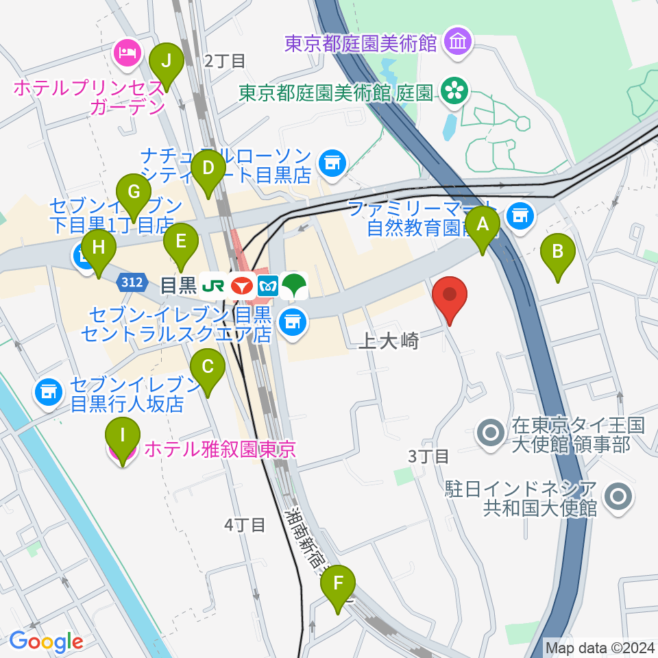 目黒Cozy周辺のホテル一覧地図