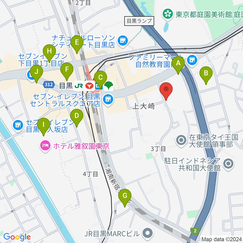 目黒Cozy周辺のホテル一覧地図