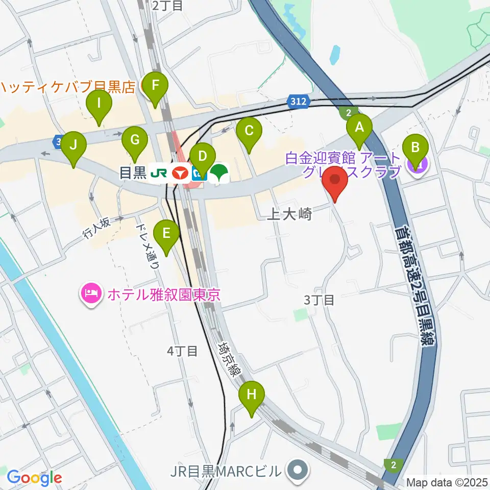 目黒Cozy周辺のホテル一覧地図