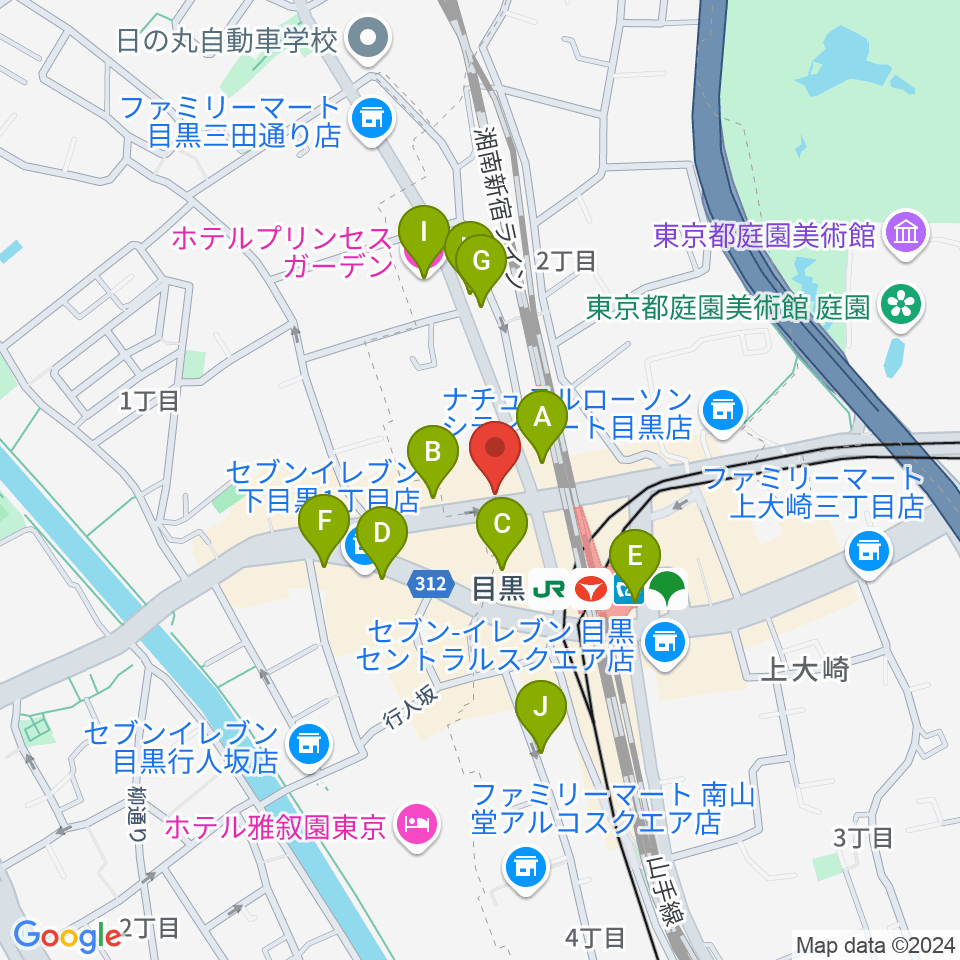 目黒シネマ周辺のホテル一覧地図