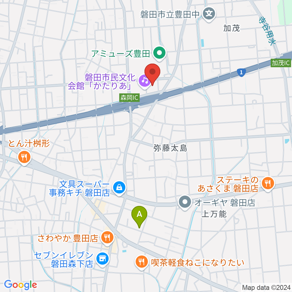 かたりあ 磐田市民文化会館周辺のホテル一覧地図