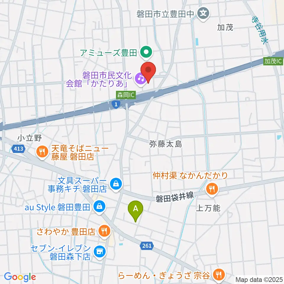 かたりあ 磐田市民文化会館周辺のホテル一覧地図