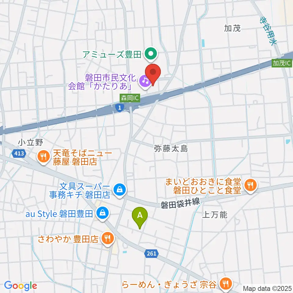 かたりあ 磐田市民文化会館周辺のホテル一覧地図