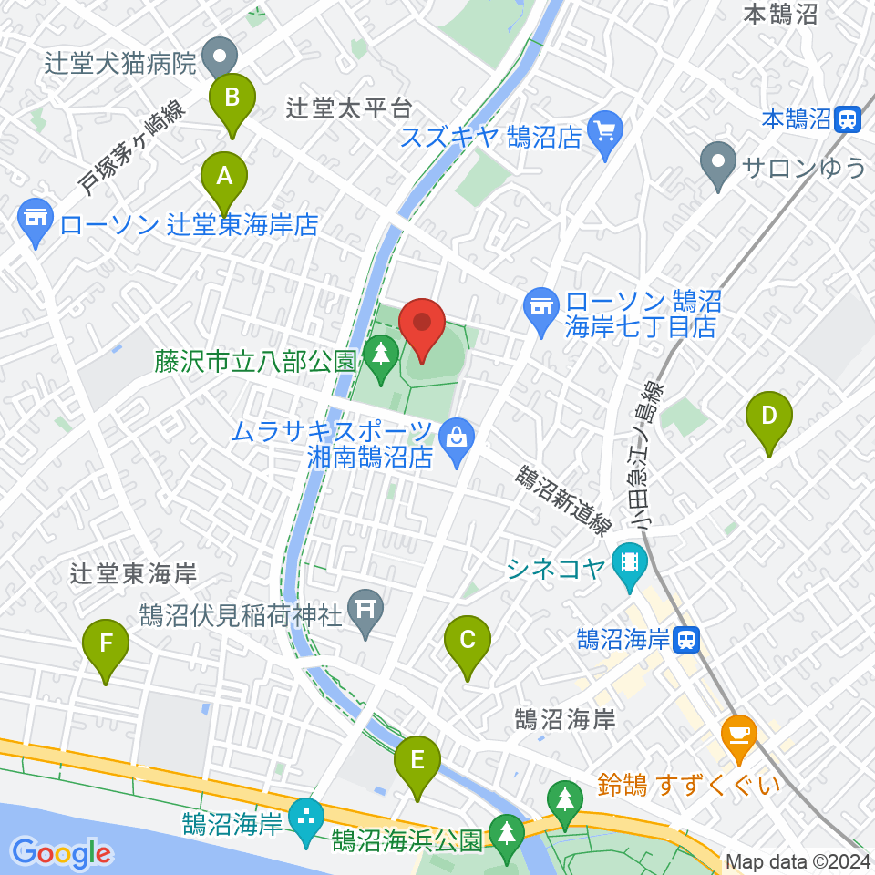 藤沢市八部野球場周辺のホテル一覧地図
