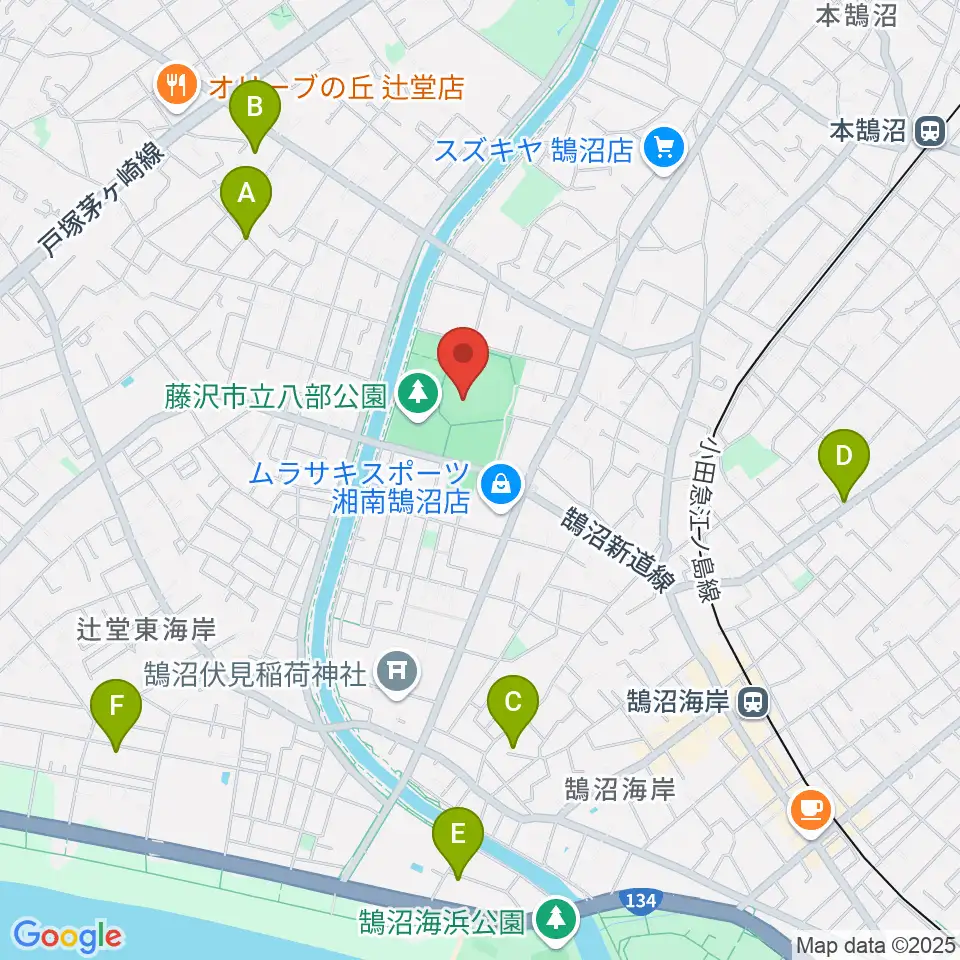藤沢市八部野球場周辺のホテル一覧地図