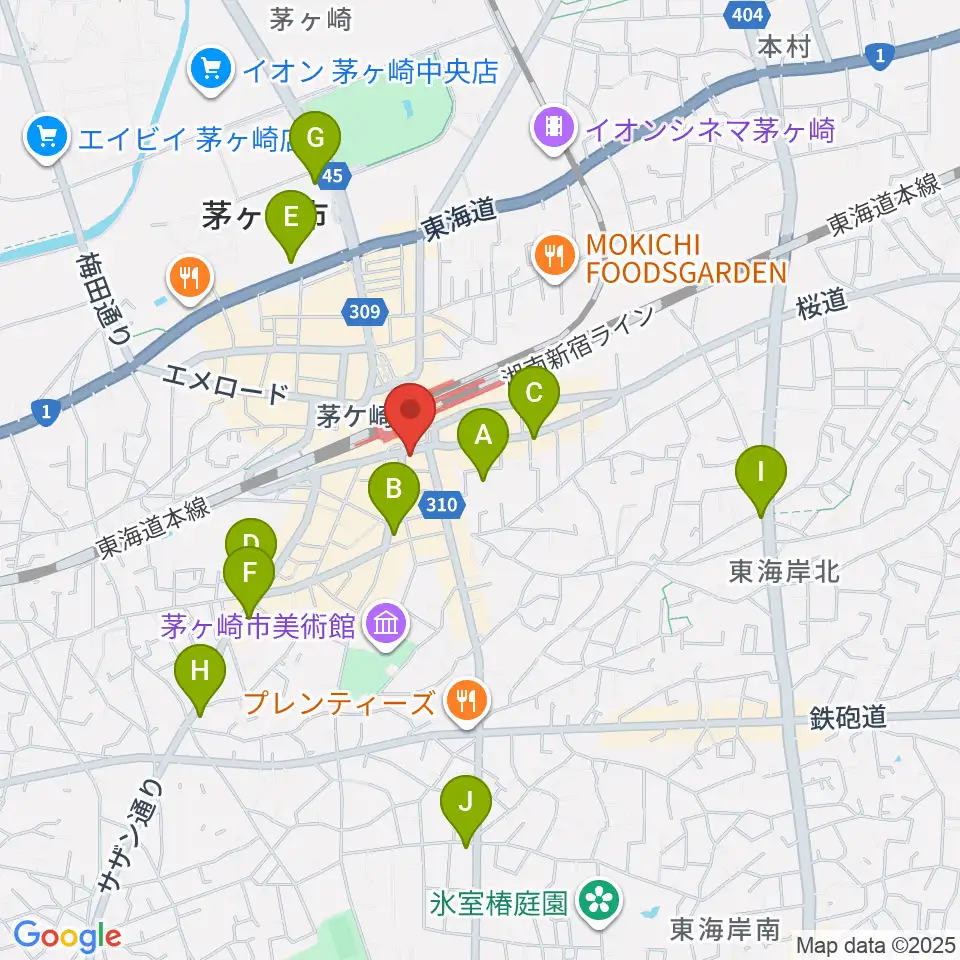 長谷川楽器店 駅前センター周辺のホテル一覧地図