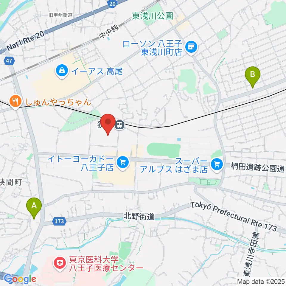 エスフォルタアリーナ八王子周辺のホテル一覧地図