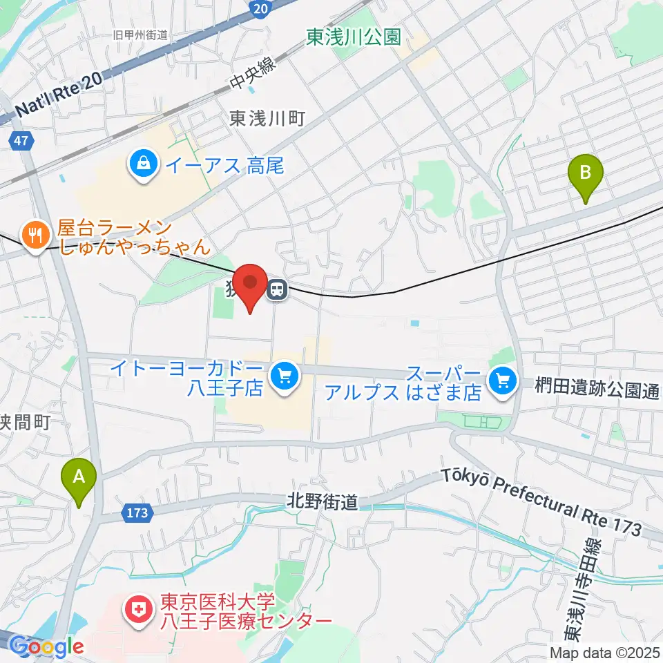 エスフォルタアリーナ八王子周辺のホテル一覧地図