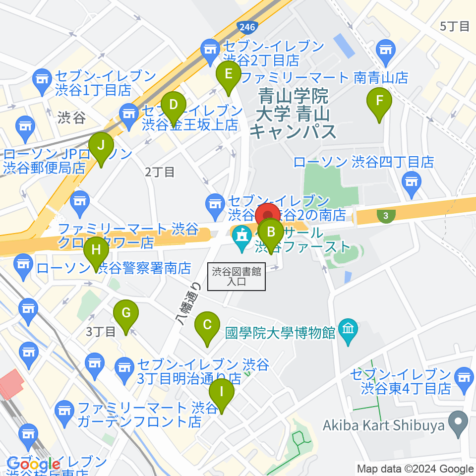 沖田ギター工房 渋谷店周辺のホテル一覧地図