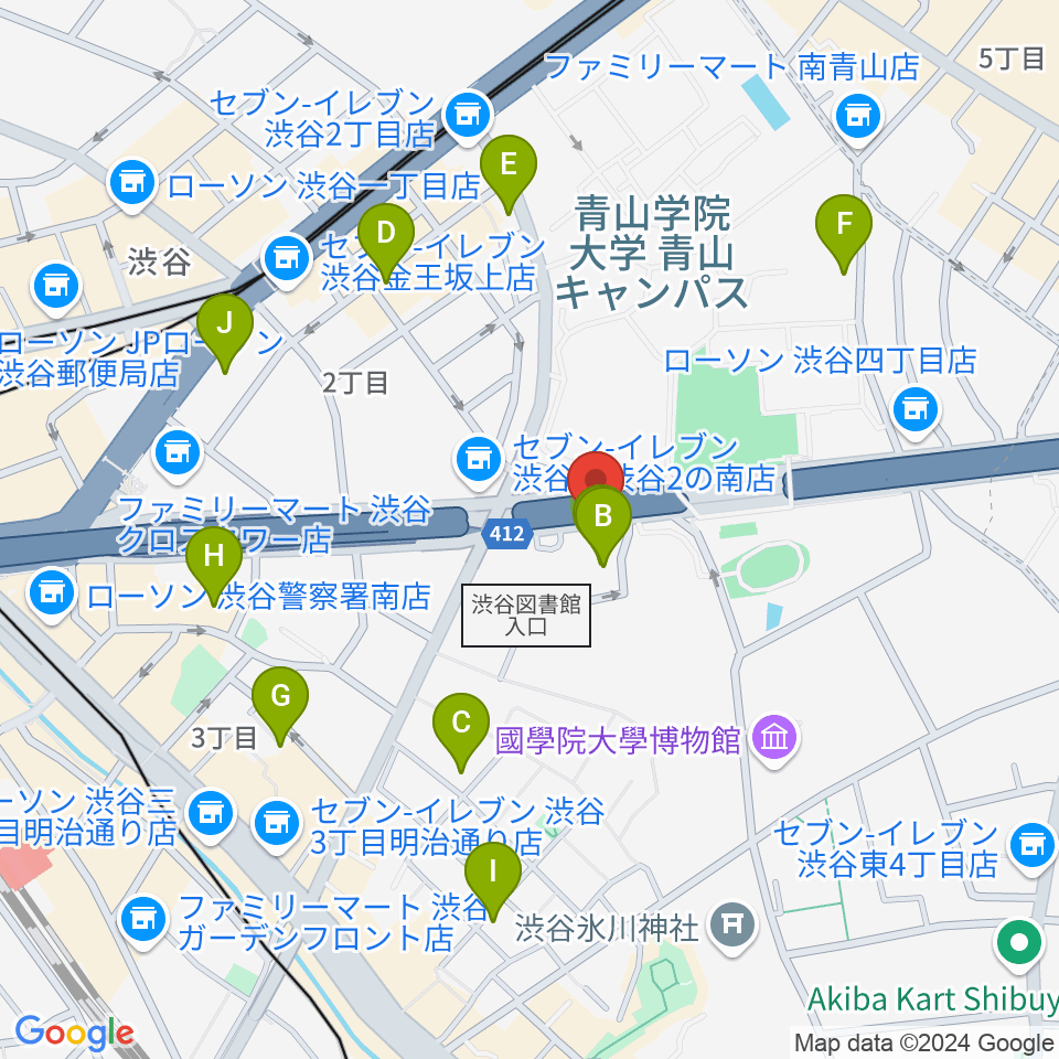 沖田ギター工房 渋谷店周辺のホテル一覧地図