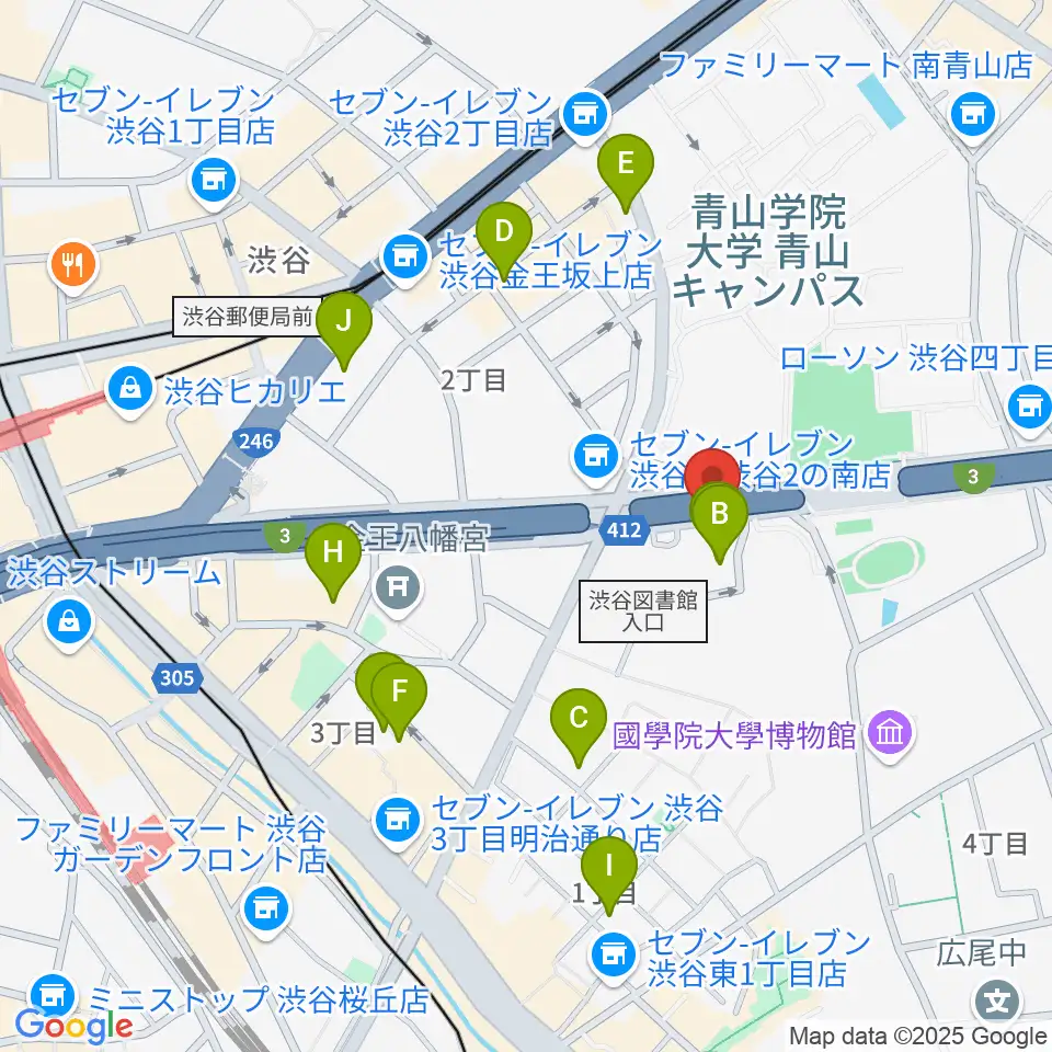 沖田ギター工房 渋谷店周辺のホテル一覧地図