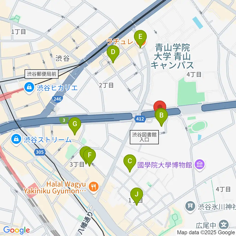 沖田ギター工房 渋谷店周辺のホテル一覧地図