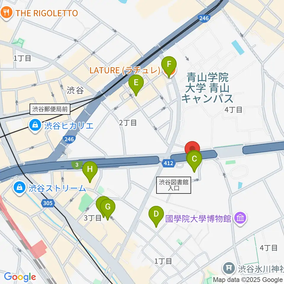 沖田ギター工房 渋谷店周辺のホテル一覧地図