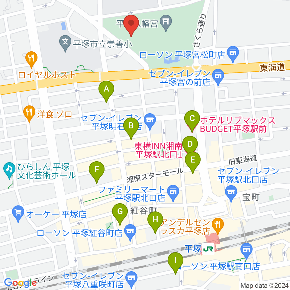 八幡山の洋館周辺のホテル一覧地図