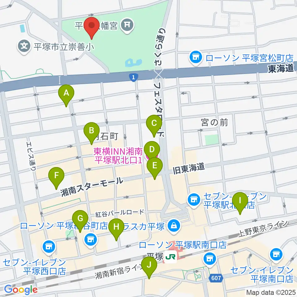 八幡山の洋館周辺のホテル一覧地図