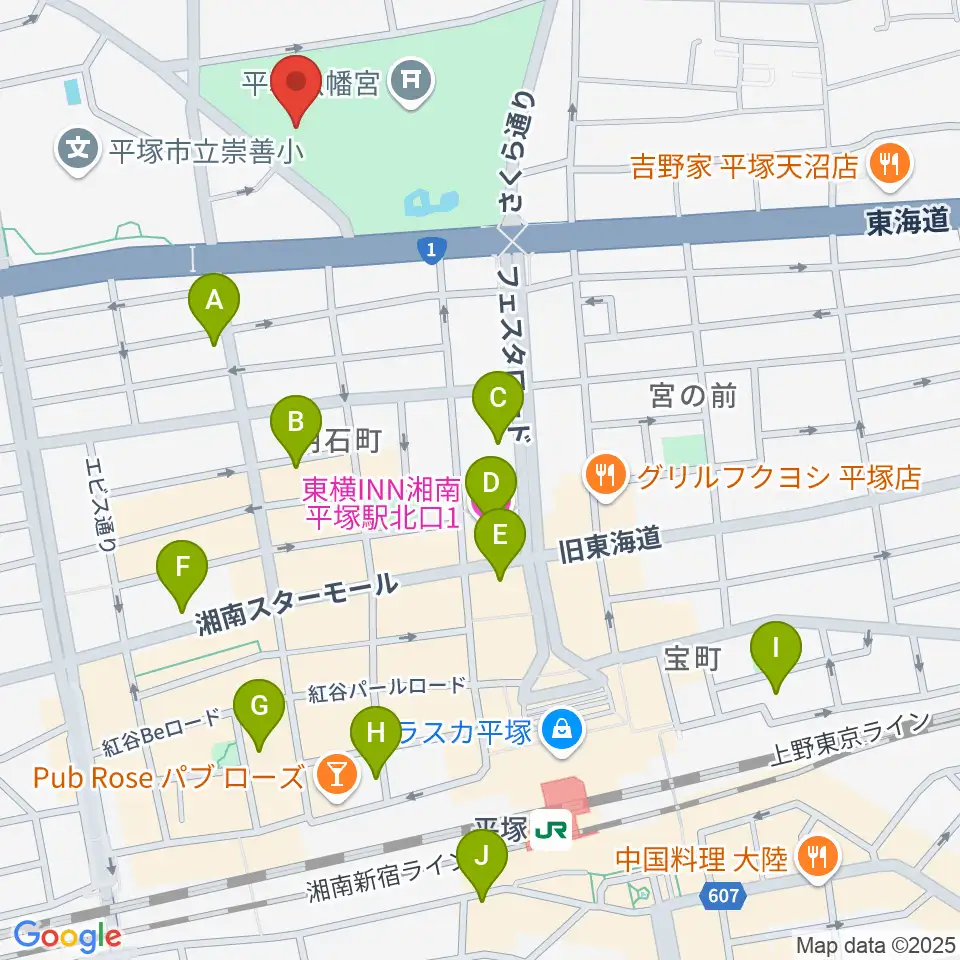 八幡山の洋館周辺のホテル一覧地図
