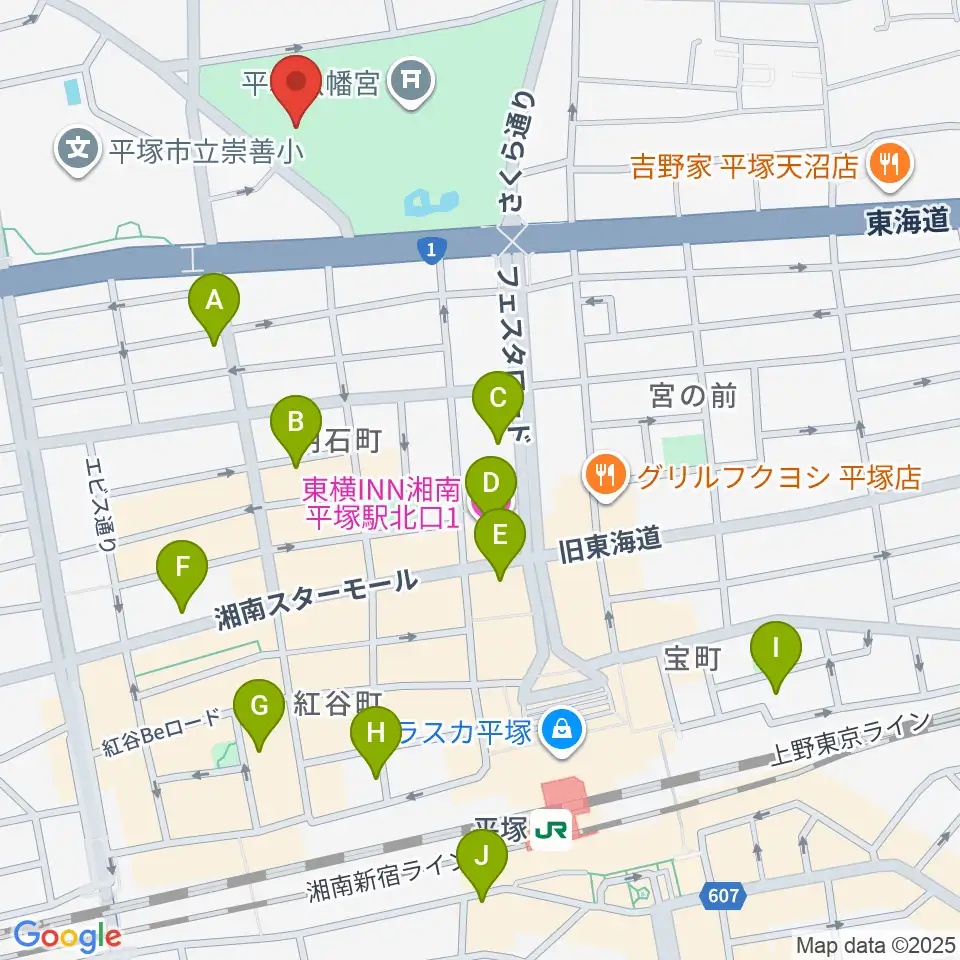 八幡山の洋館周辺のホテル一覧地図