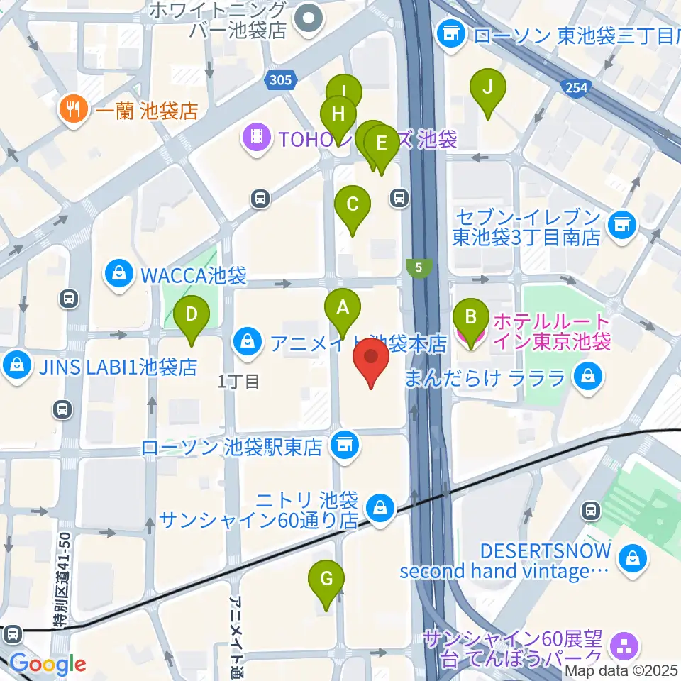 グランドシネマサンシャイン池袋周辺のホテル一覧地図