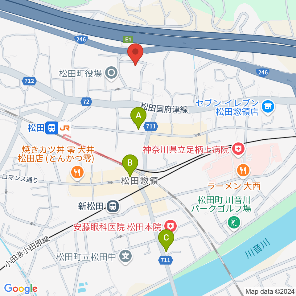 松田町生涯学習センター周辺のホテル一覧地図