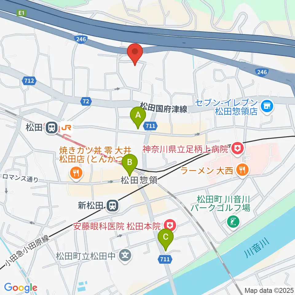 松田町生涯学習センター周辺のホテル一覧地図