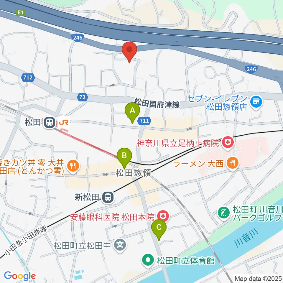 松田町生涯学習センター周辺のホテル一覧地図