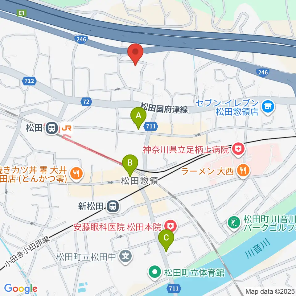 松田町生涯学習センター周辺のホテル一覧地図