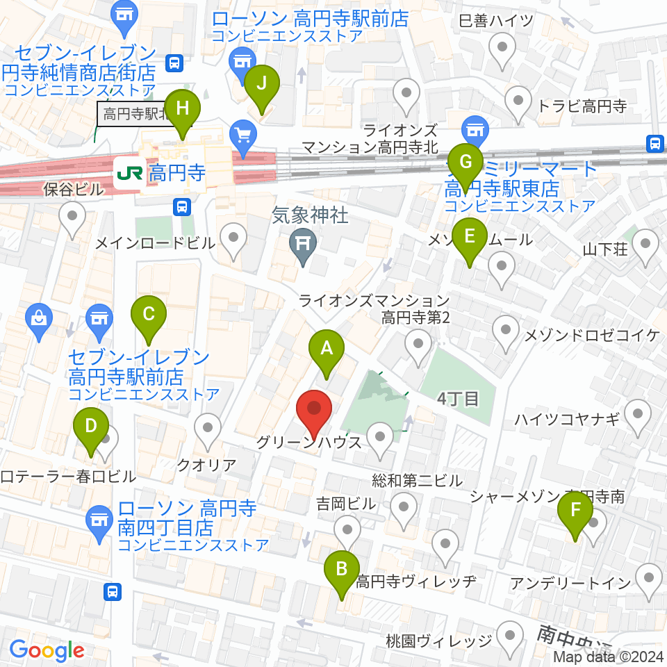 AMPcafe周辺のホテル一覧地図